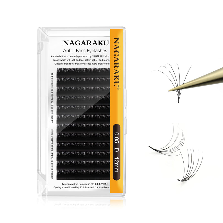 Easy Fan Eyelash Extensions Volume Lash 0.05 D curl 12mm Rapid Blooming Faux Mink Cluster For Beginners Soft Professional Lash Supplies