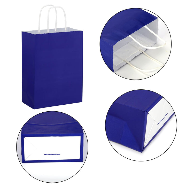 60 Pieces Paper Gift Bags, 8.66x6.3x3.15 Inch Small Kraft Paper Party Favor Bags with Handle Bulk for Kids Birthday, Wedding, Crafts, Party (6 Colors)