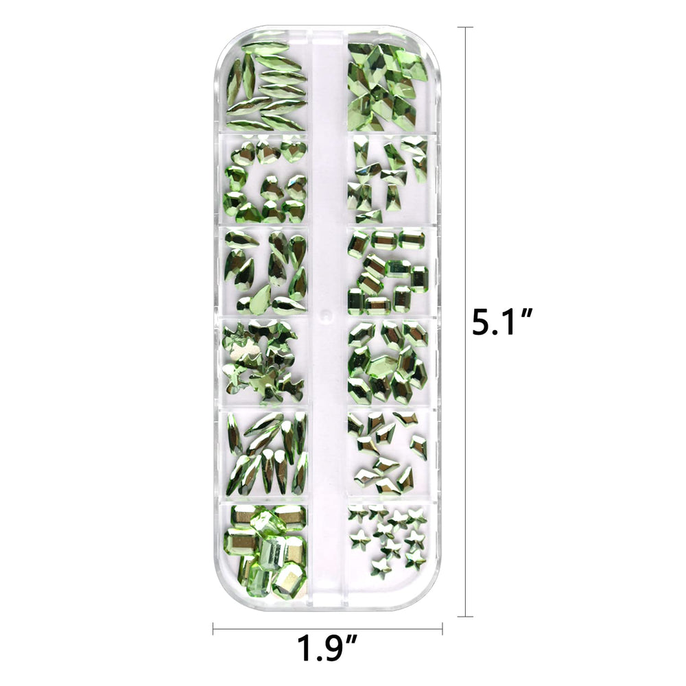 2 Box Flat Back Tender Green Nail Art Rhinestones Crystals For Acrylic Nails 1560 Pcs Grass Green Nail Stones Nail Gems Rhinestones For Nail Art Jewels Nail Charms For Women Nail Beads Crafts