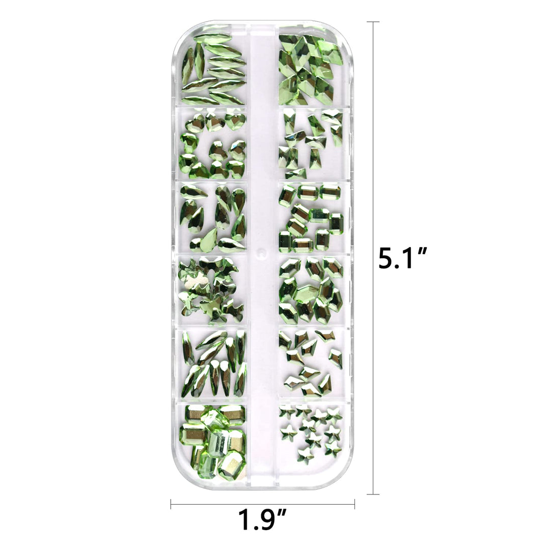 2 Box Flat Back Tender Green Nail Art Rhinestones Crystals For Acrylic Nails 1560 Pcs Grass Green Nail Stones Nail Gems Rhinestones For Nail Art Jewels Nail Charms For Women Nail Beads Crafts