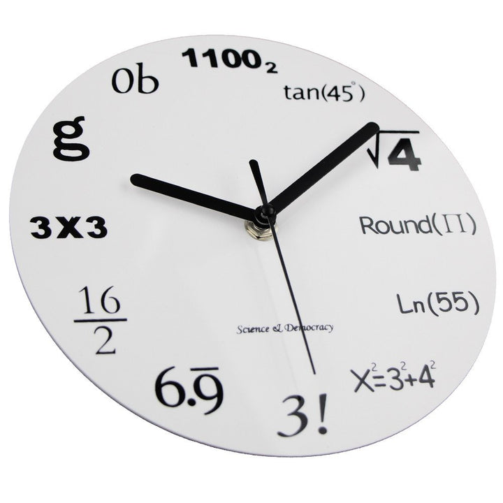 8 Math Clock, Unique Wall Clock Modern Design Novelty Maths Equation Clock - Each Hour Marked by a Simple Math Equation