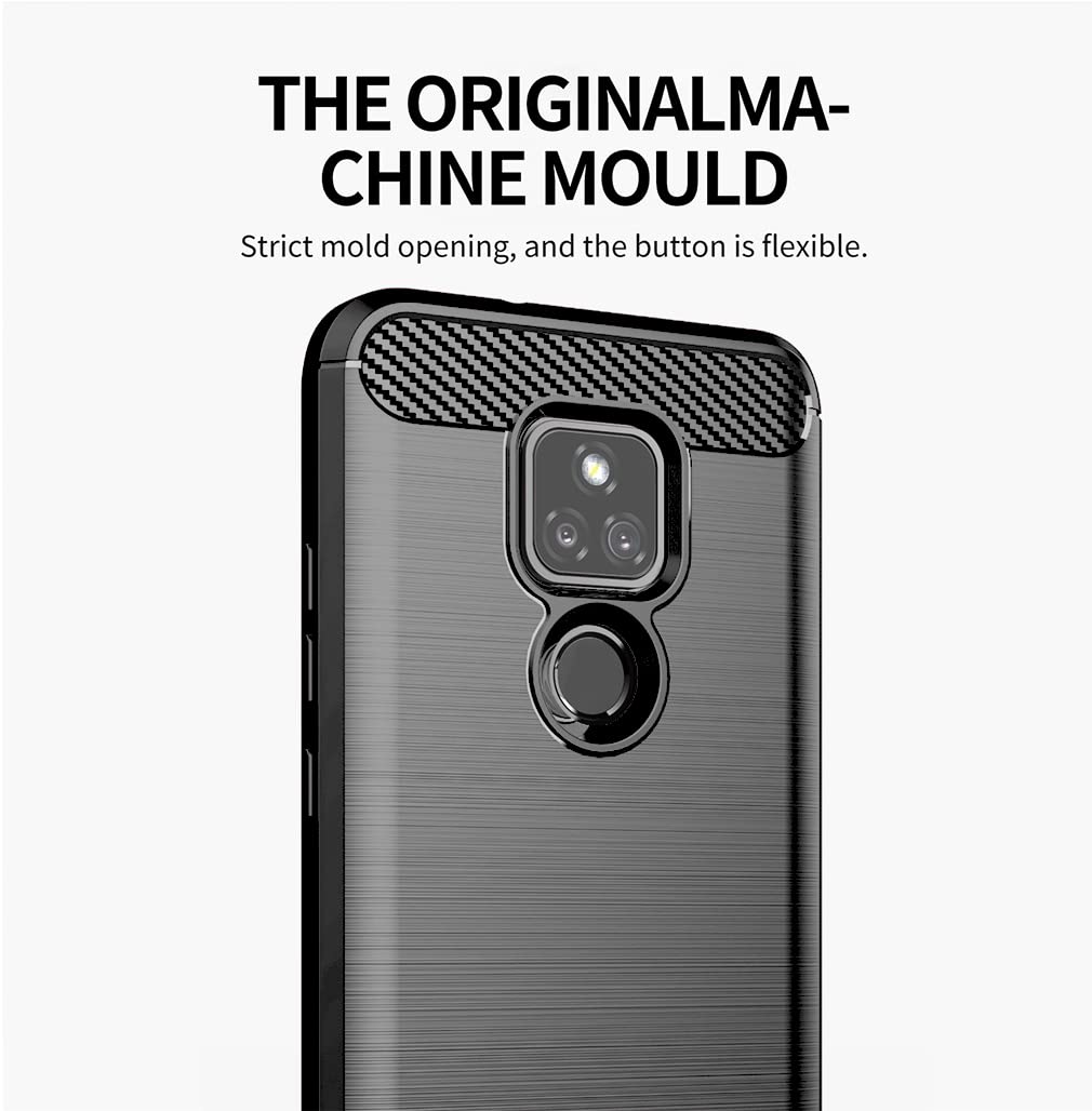Compatible with Moto G Play 2021 Case,with HD Screen Protector,Shock-Absorption Flexible TPU Bumper Cove Soft Rubber Protective Case for Motorola Moto G Play 2021 (Black Brushed TPU)