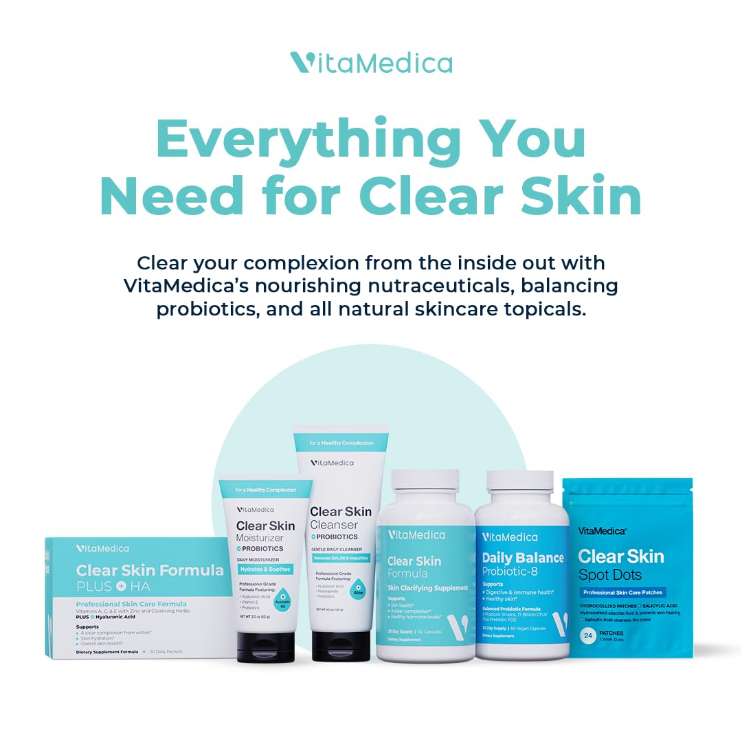 Vitamedica Clear Skin Formula +HA - Daily Supplements Packets, 30-Count