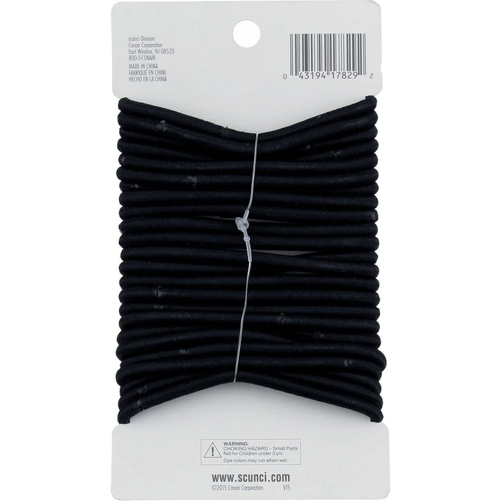 Scunci 1782903a048 Black No Damage Thin Elastics 24 Count