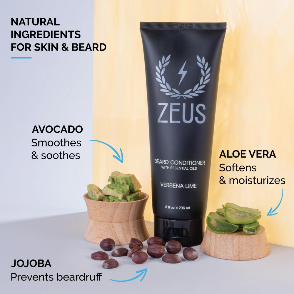 Beard Conditioner Wash, Cleansing & Moisturizing Beard Wash with Green Tea & Natural Ingredients to Soften Beard – 8 oz. (Made in USA) Sandalwood