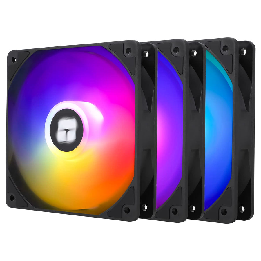 TL-C12C-S X3 CPU Fan 120mm ARGB Case Cooler Fan, 4pin PWM Silent Computer Fan with S-FDB Bearing Included, up to 1500RPM Cooling Fan(3 Quantities)