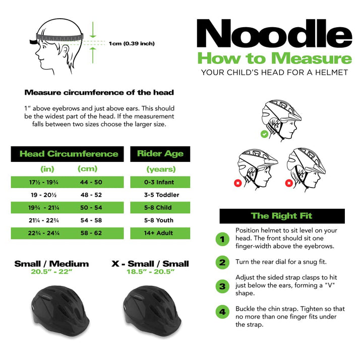 Noodle Bike Helmet for Toddlers and Kids Aged 1-9 with Adjustable-Fit Sizing Dial, Sun Visor, Pinch Guard on Chin Strap, and 14 Vents to Keep Little Ones Cool (Small, Blue)