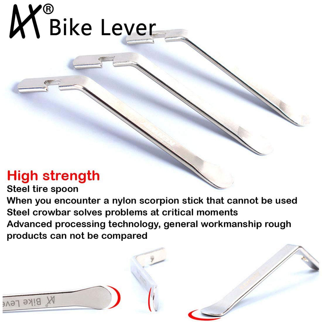 Premium Bicycle Tire Lever Tyre Spoon Iron Changing Tool, Bike Tire Levers Premium Stainless Steel Levers to Repair Bike Tube, Best Tire Changing Tool, Set of 3
