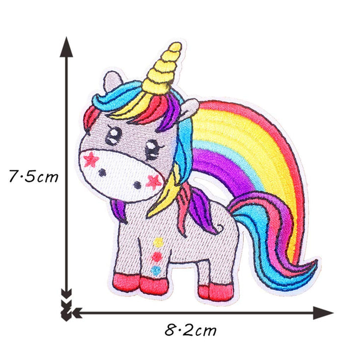 5pcs/Set Embroidered Patch Unicorn Sew On Iron On Patch Applique Clothes Dress Bag Hat Jeans Sewing Flowers Applique DIY Accessory