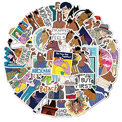 50Pcs BoJack Horseman Waterproof Stickers for Water Bottle Cup Laptop Bike Skateboard Luggage Box Vinyl Graffiti Patches BRJHSL