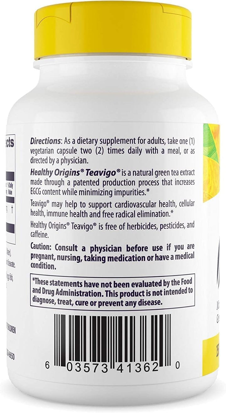 Teavigo 150 mg (94% Egcg, Green Tea Extract, Non-GMO, Gluten Free, Antoixidant), 60 Veggie Caps