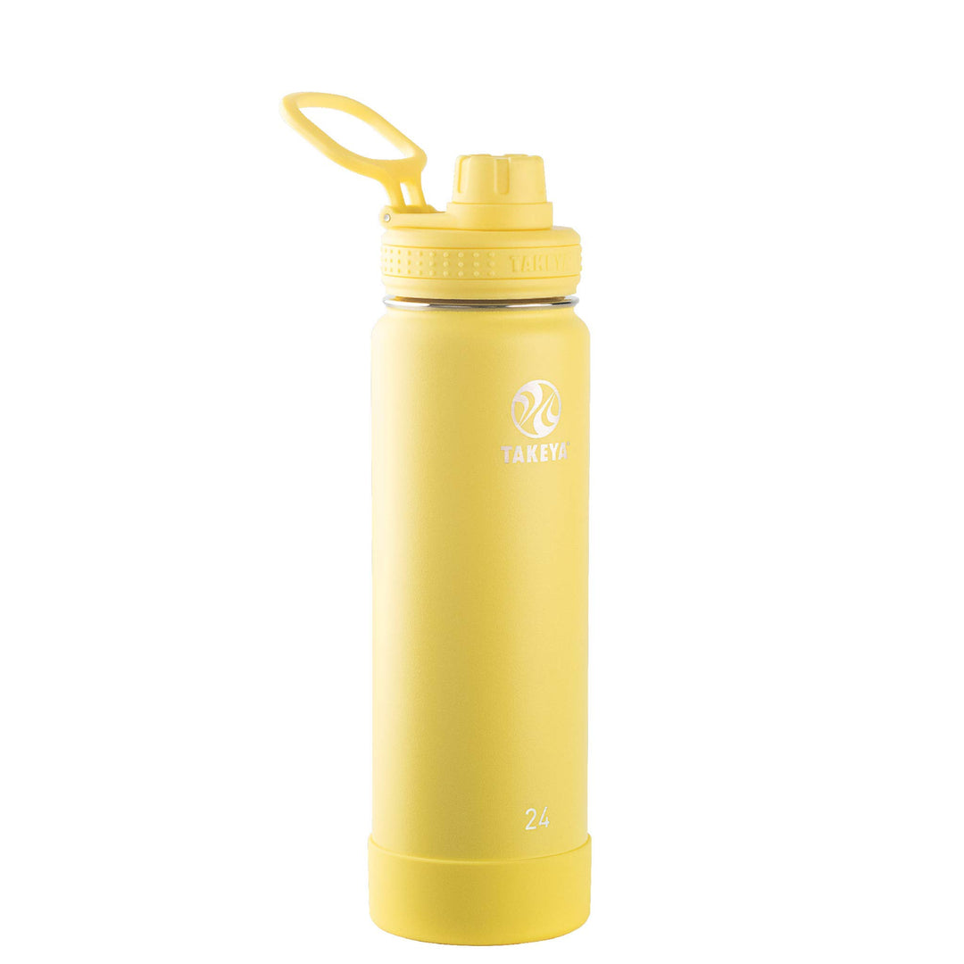 Actives 24 oz Vacuum Insulated Stainless Steel Water Bottle with Spout Lid, Premium Quality, Canary