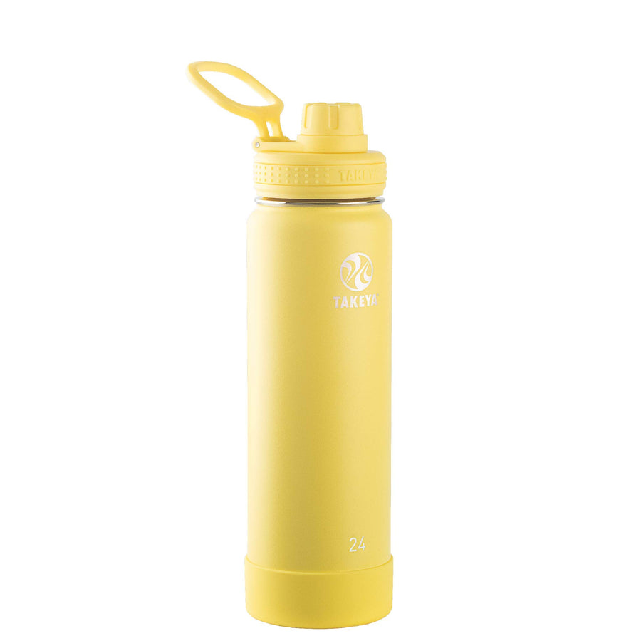 Actives 24 oz Vacuum Insulated Stainless Steel Water Bottle with Spout Lid, Premium Quality, Canary