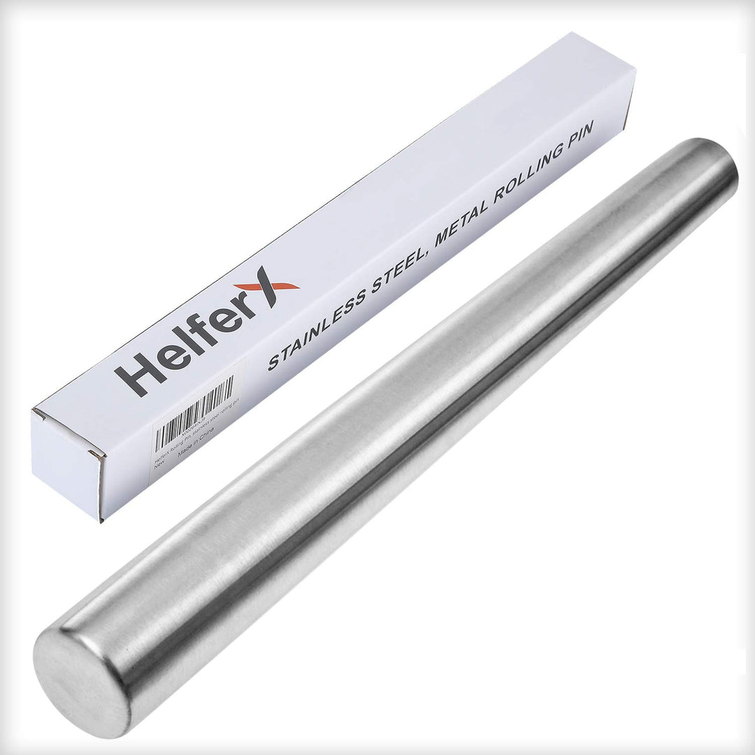 15 inch Long Stainless Steel Rolling Pin for Baking - Perfect for Fondant, Dumpling, Ravioli, and Pizza Dough