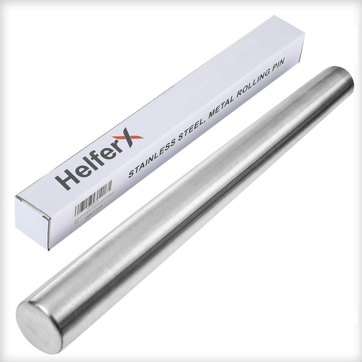 15 inch Long Stainless Steel Rolling Pin for Baking - Perfect for Fondant, Dumpling, Ravioli, and Pizza Dough