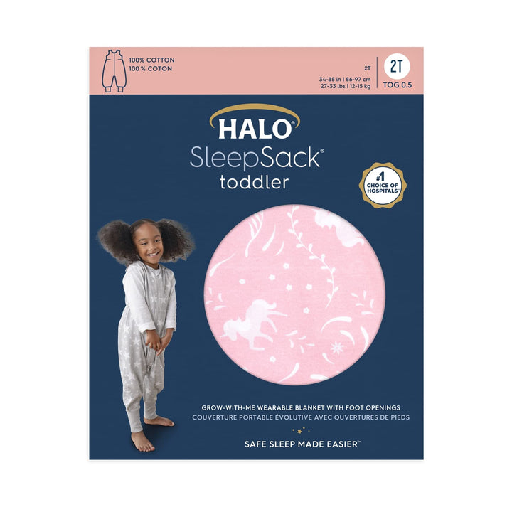 Sleepsack Toddler Sleeping Bag, 100% Cotton Wearable Blanket, TOG 0.5, Folklore, 3T