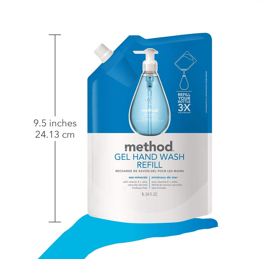 Gel Hand Soap Refill, Sea Minerals, 34 Fl Oz (Pack of 3)