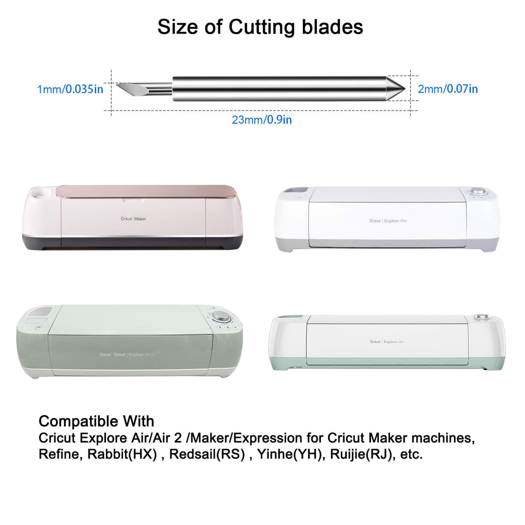 50PCS Fine Point Blades are Compatible for Explore Air2/Air 3 /Maker/Maker 3 Cricut Machines,30° 45° 60° Vinyl Fabric Cutting Replacement Blades (3 Color, 50PCS)