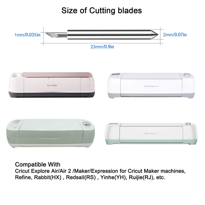 50PCS Fine Point Blades are Compatible for Explore Air2/Air 3 /Maker/Maker 3 Cricut Machines,30° 45° 60° Vinyl Fabric Cutting Replacement Blades (3 Color, 50PCS)