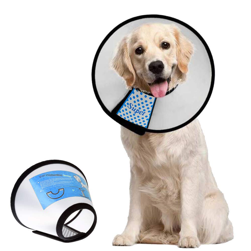 Dog Cone Collar Adjustable After Surgery, Comfortable Pet Recovery Collar & Cone for Large Medium Small Dogs, Elizabethan Dog Neck Collar Plastic Practical