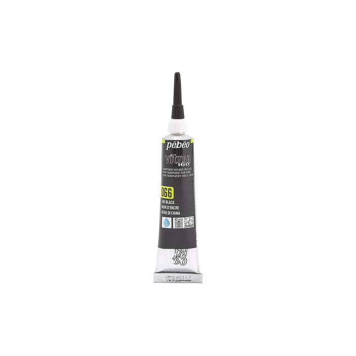 Vitrea 160 Glass Paint Outliner, 0.67 Fl Oz (Pack of 1), Ink Black, 066