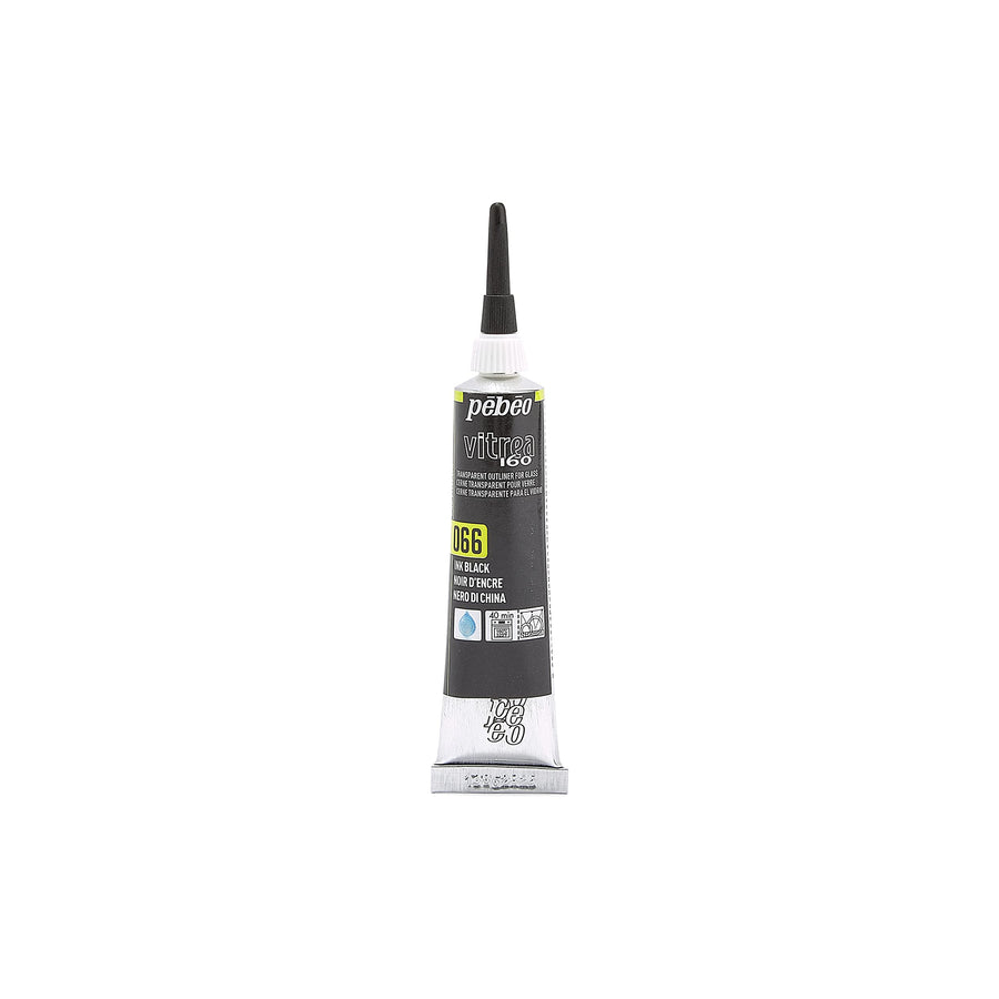 Vitrea 160 Glass Paint Outliner, 0.67 Fl Oz (Pack of 1), Ink Black, 066