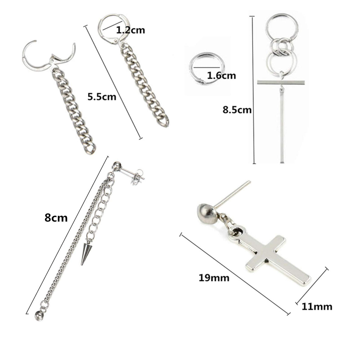 Earrings 7 Pieces Kpop Bangtan Boy Album Jimin Chain Drop Earrings Korean Fashion Jewelry with Transparent Box