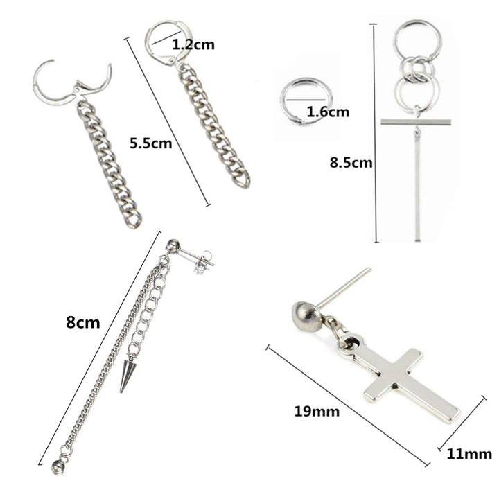 Earrings 7 Pieces Kpop Bangtan Boy Album Jimin Chain Drop Earrings Korean Fashion Jewelry with Transparent Box