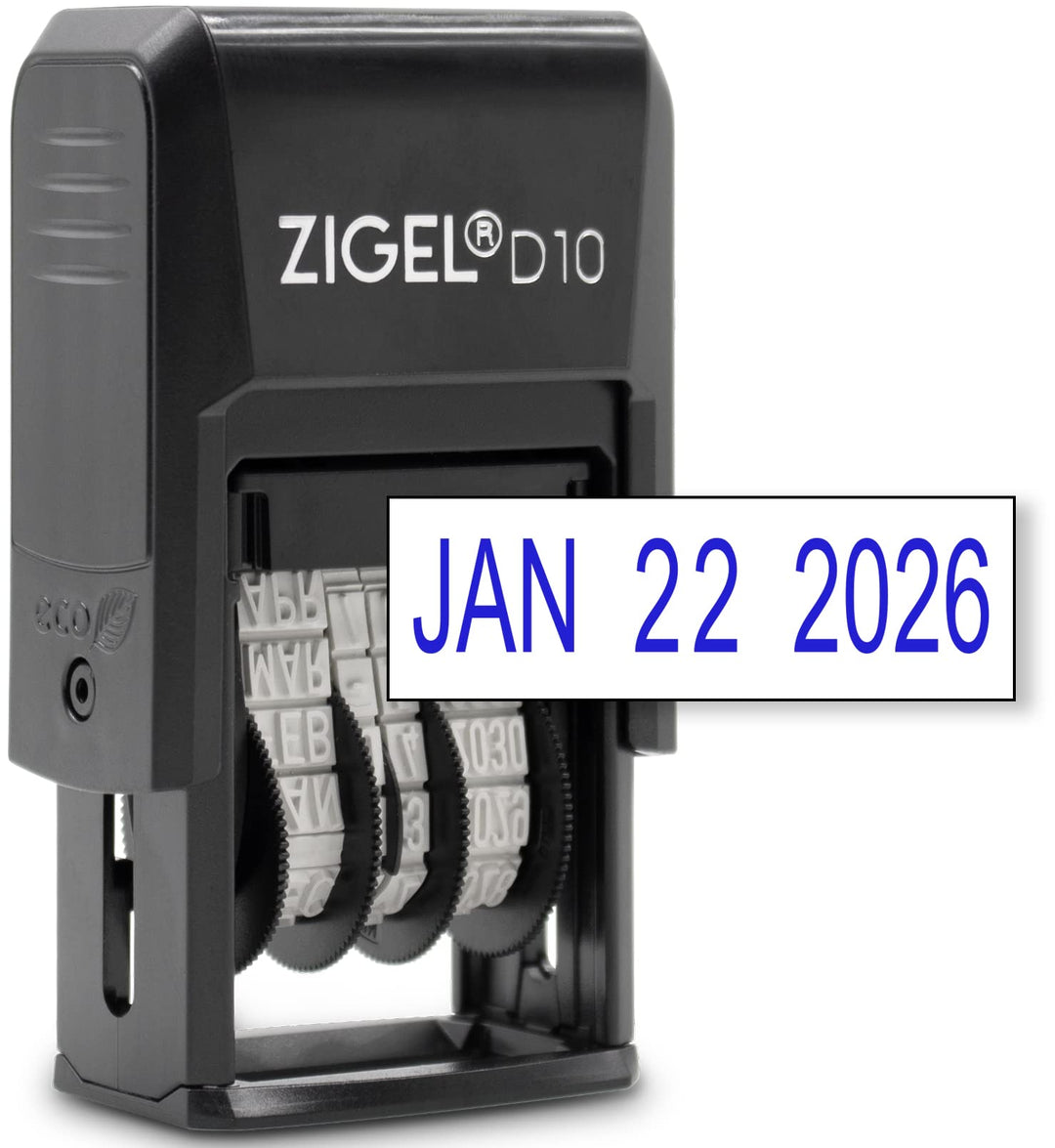 D10 Office Date Stamp - Self Inking Date Stamp - Blue
