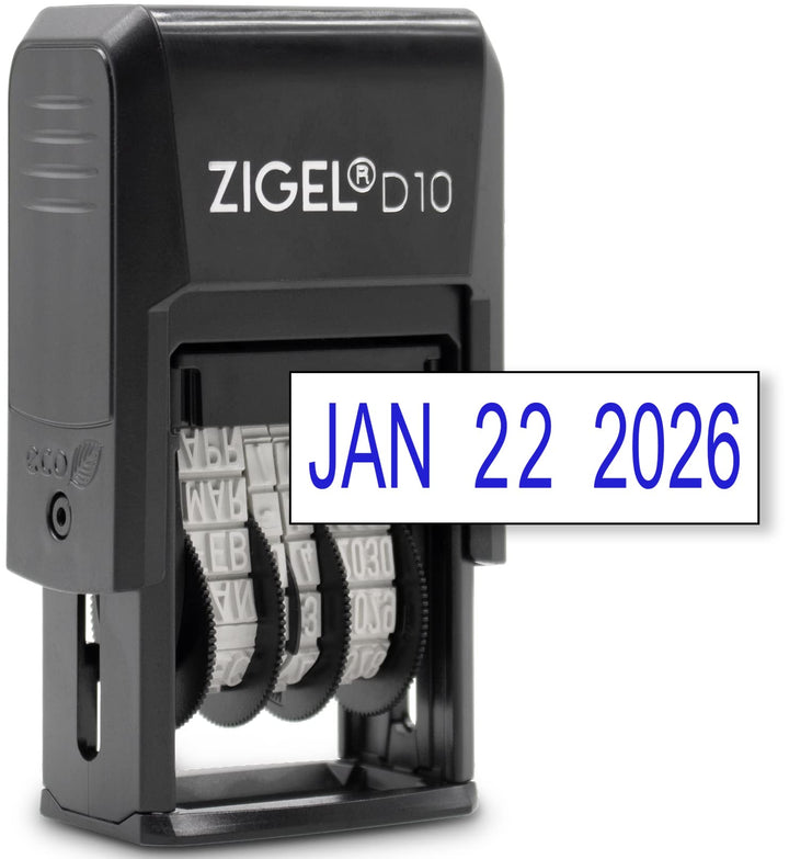 D10 Office Date Stamp - Self Inking Date Stamp - Blue