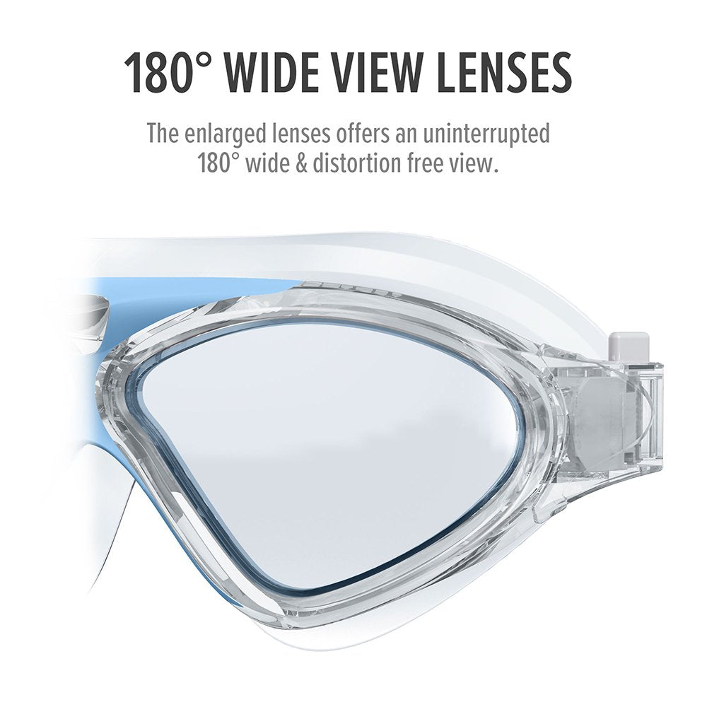Swim Mask - Wide View Swimming Mask & Goggles Anti-fog Waterproof L.Blue