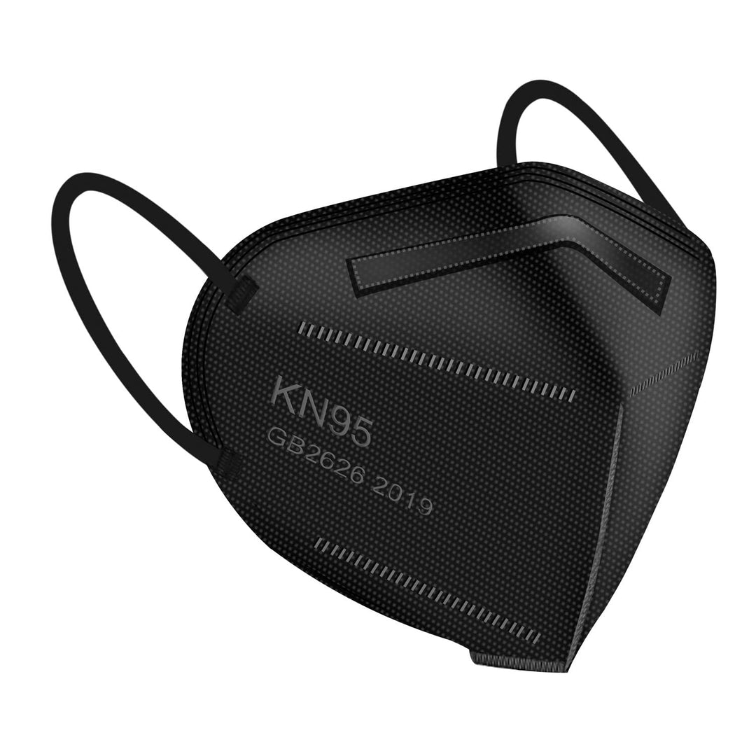 Kn95 Face Mask Black,5-ply Cup Dust Mask,Breathable & Comfortable,Filter Efficiency =95% (Black-30pcs)