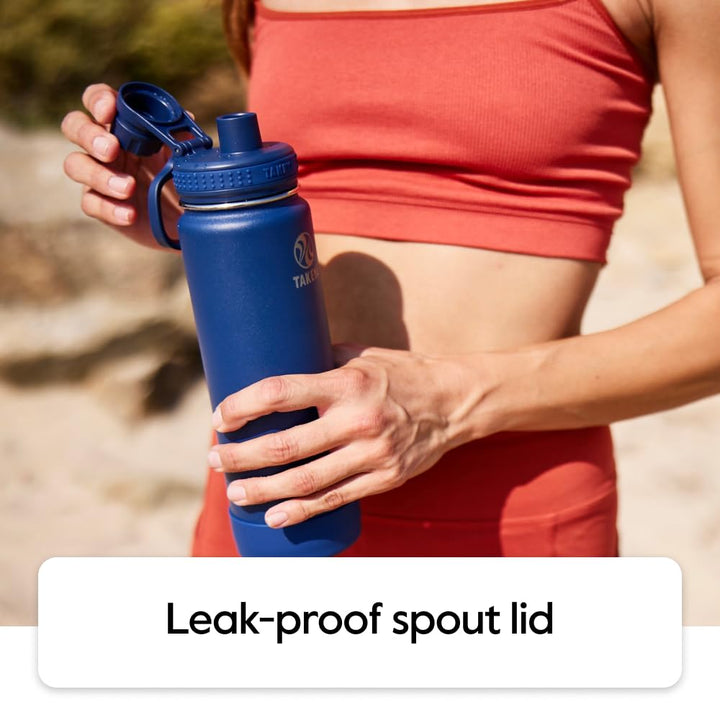 Actives 24 oz Vacuum Insulated Stainless Steel Water Bottle with Spout Lid, Premium Quality, Canary