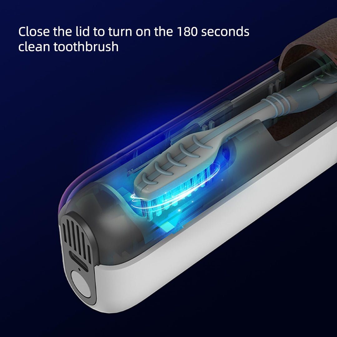 UV-C Toothbrush Cleaner Case, Portable UV Toothbrush Cover, Holder, and Travel Toothbrush Case