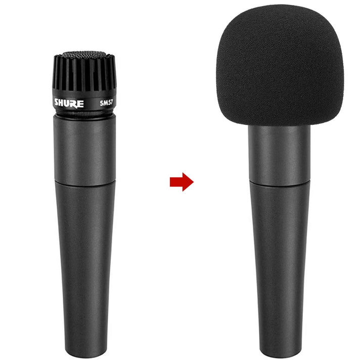 SM57 Pop Filter Foam Cover - Mic Windscreen Wind Cover Customized Compatible with Shure SM-57 Microphone to Blocks Out Plosives (2 PCS)