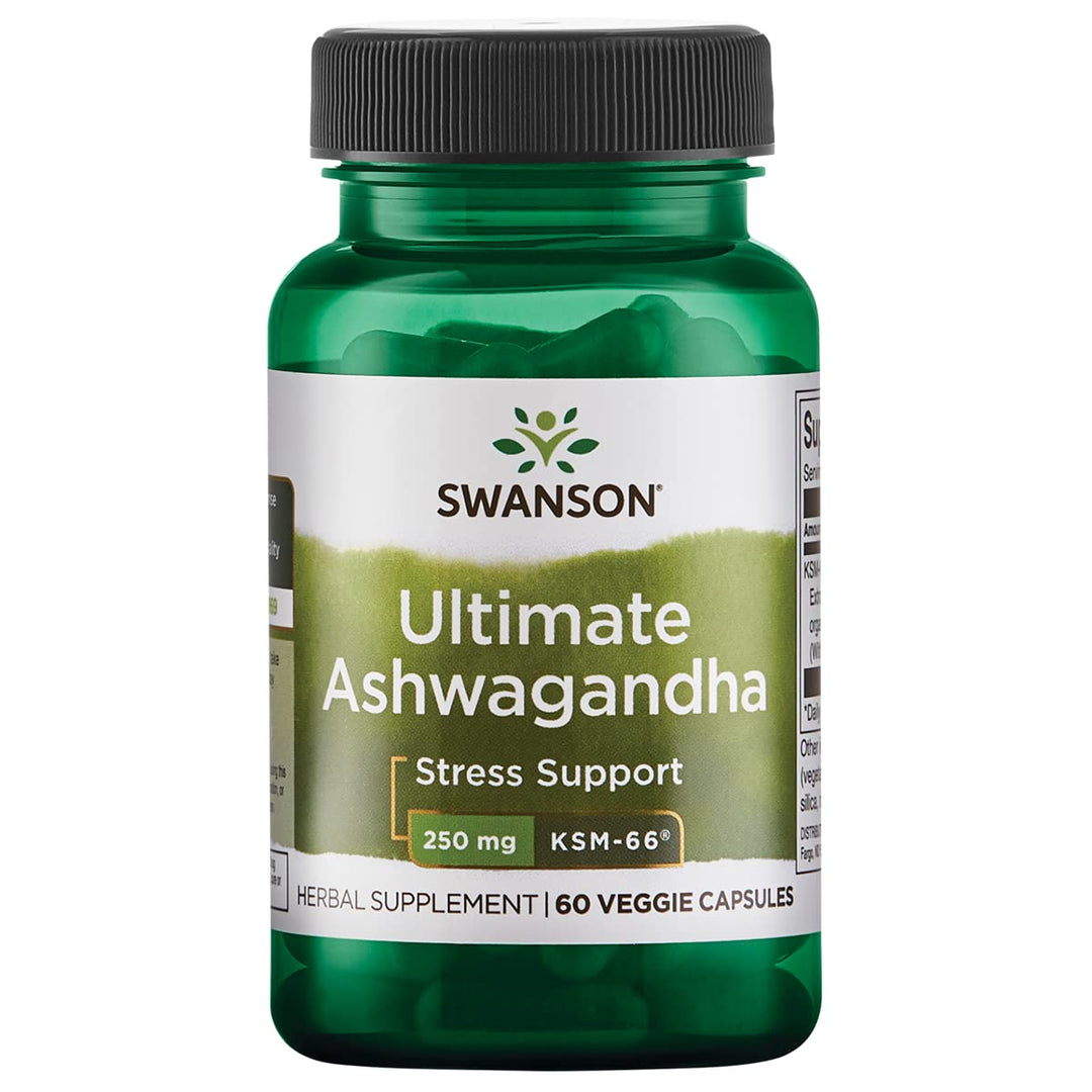 Ultimate Ashwagandha KSM-66 - Herbal Supplement Supporting Healthy Stress Levels & Relaxation - Natural Formula to Promote a Calm & Relaxed Mindset - (60 Veggie Capsules, 250mg Each)