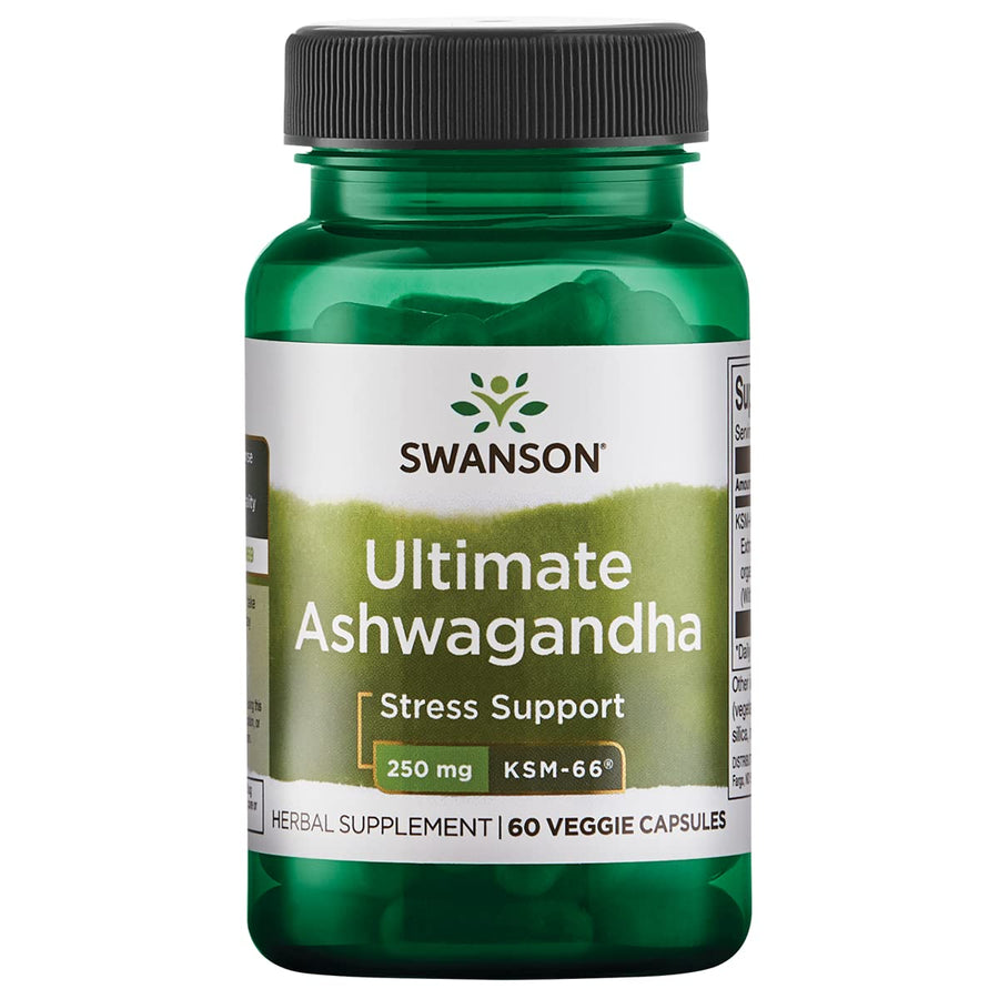 Ultimate Ashwagandha KSM-66 - Herbal Supplement Supporting Healthy Stress Levels & Relaxation - Natural Formula to Promote a Calm & Relaxed Mindset - (60 Veggie Capsules, 250mg Each)