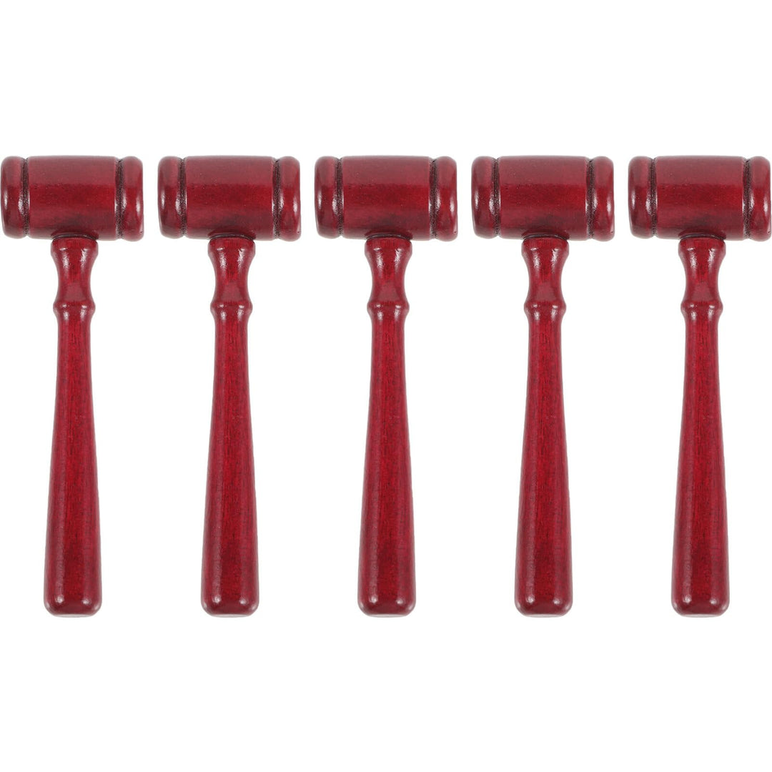 5 Pieces Wooden Gavel Judge Hammer Justice Gavel Costume Accessories Props Role Play Ordinary Lawyer Auction Justice Scales Wooden Judges Mallet for Judge