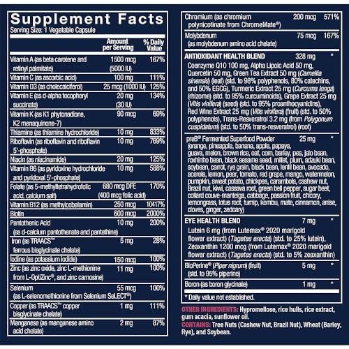 Once Daily bioactive Multivitamin for Women Advanced Formula to Support Healthy Aging, Stress Management, and Overall Vitality with Essential Nutrients (30 Vegetarian Capsules)