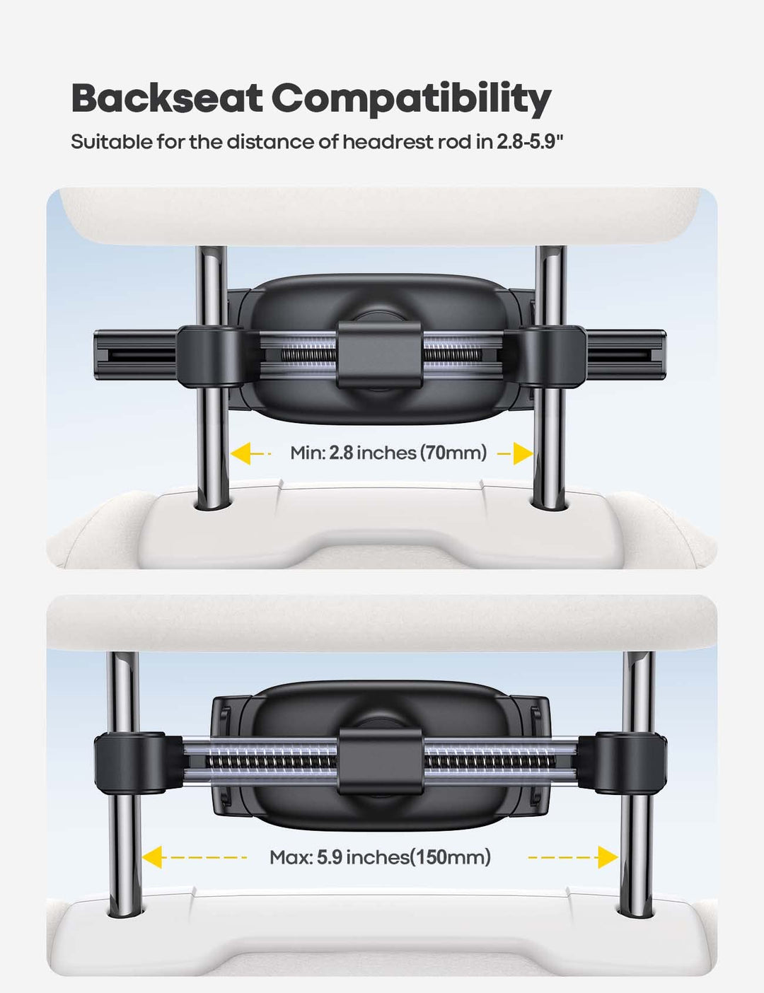 Car Tablet Mount, Headrest Tablet Holder - Car Back Seat Travel Tablet Stand for Kids, Compatible with iPad Pro Air Mini, Galaxy Tab, Fire HD, 4.7-13 Cell Phone, Tablets and Devices