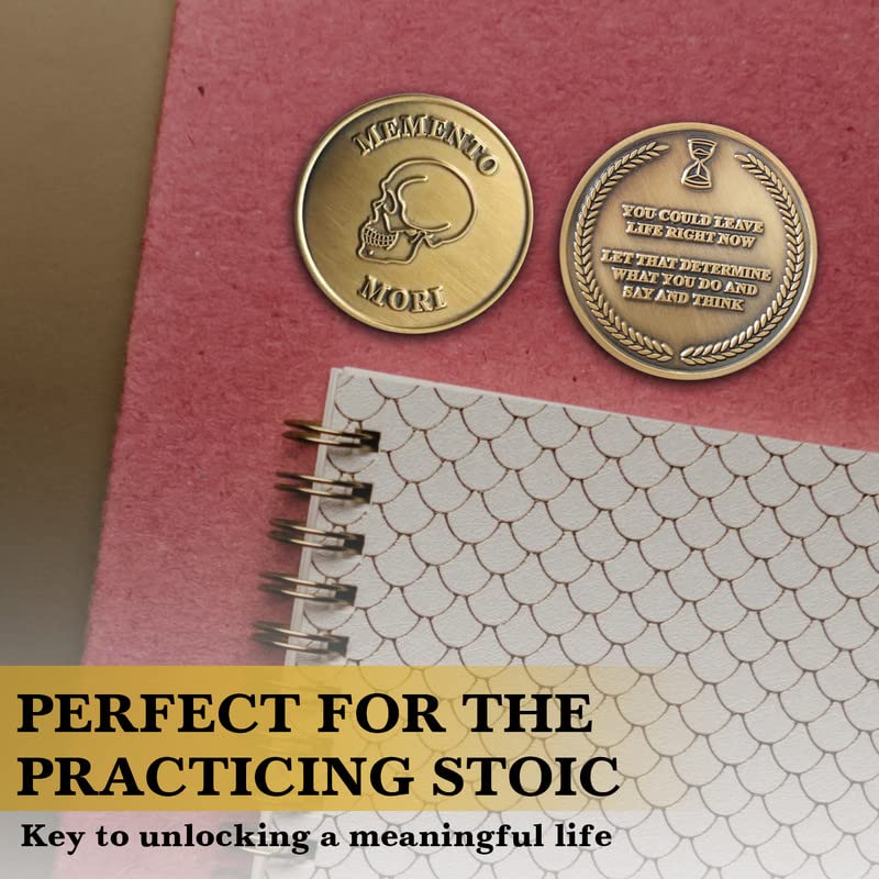 Memento Mori Coin Stoic, Momento Mori Coin - Double Sided 38mm Stoic Coin - Daily Inspirational Coins for Stoicism Gifts, Stoic Challenge - Novelty Coins, Tokens, Medallions