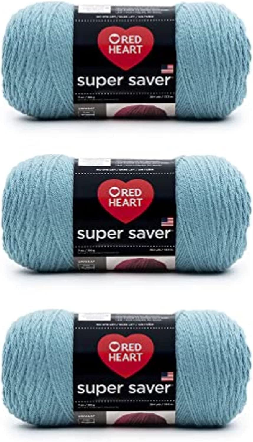 Super Saver Country Blue Yarn - 3 Pack of 198g/7oz - Acrylic - 4 Medium (Worsted) - 364 Yards - Knitting/Crochet