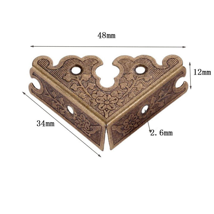 4Pcs Decorative Corner Protectors, Retro Style Edge Safety Guards Covers for Picture Frame Album Jewelry Box Gift Box Wooden Case Chest Tables Cabinet Furniture, 1.34x1.34-Antique Bronze