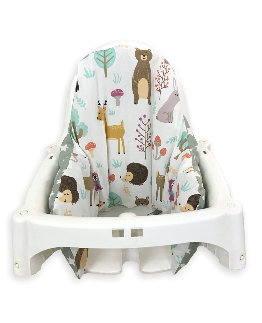 High Chair Cover for IKEA Antilop High Chair,Cotton Cover for Inflatable Cushion, Cushion Cover for High Chairs for Babies and Toddlers, High Chair Accessories, It is Only Cover! (Nature Green)