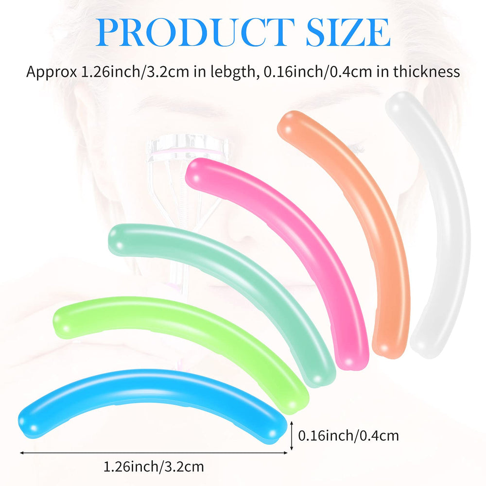 Curler Refill Eyelash Curler Refill Pad Silicone Rubber Curler Replacement Refill Pad for Universal Eyelash Curler with Clear Storage Box (Pink, Orange, Light Blue, Green 2, Green, White)