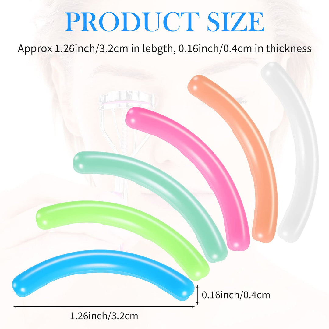 Curler Refill Eyelash Curler Refill Pad Silicone Rubber Curler Replacement Refill Pad for Universal Eyelash Curler with Clear Storage Box (Pink, Orange, Light Blue, Green 2, Green, White)