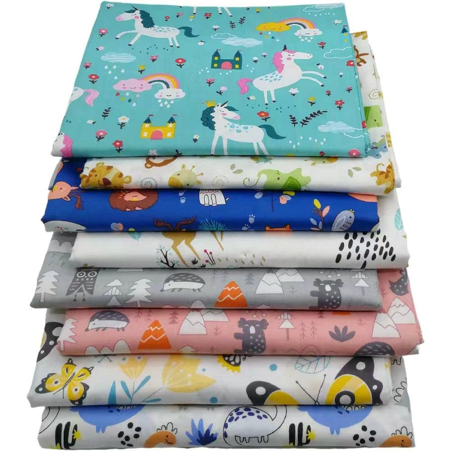 8pcs Precut Fat Quarters Cotton Fabric Bundles - Animal Theme Fabric - DIY Crafting Series - 100% Cotton - Eco-Friendly – 8pcs Printed Fabric - 18x22 Inches Each (Animal 2)
