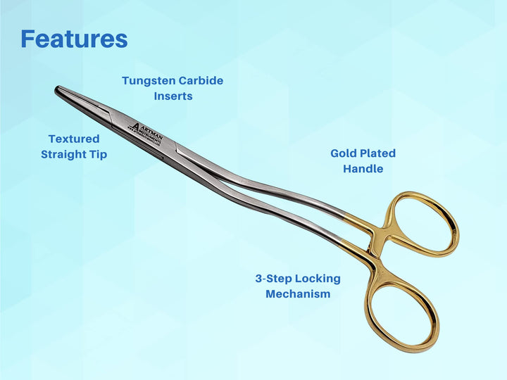 Bozeman Needle Holder Surgical Needle Driver 6 Suture Tying Forceps Angled with Tungsten Carbide Inserts ARTMAN Brand