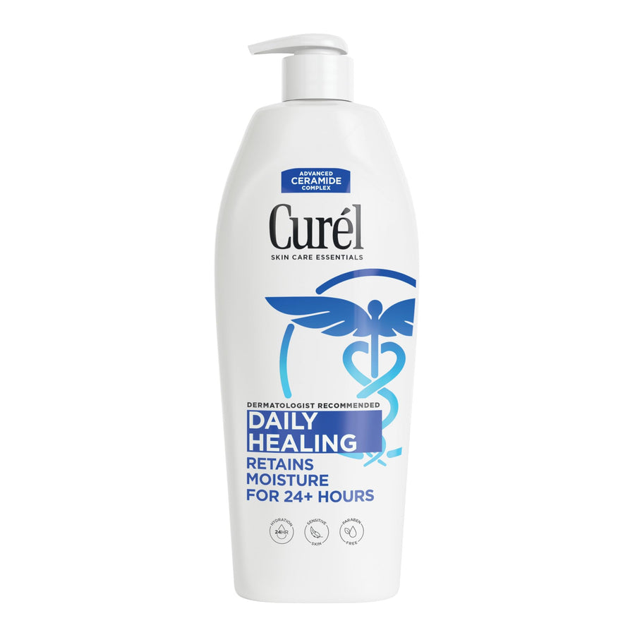 Daily Healing Hand and Body Lotion, Moisturizer Nourishes Dry Skin with Advanced Ceramide Complex, Repairs Moisture Barrier, 13 Fl Ounces