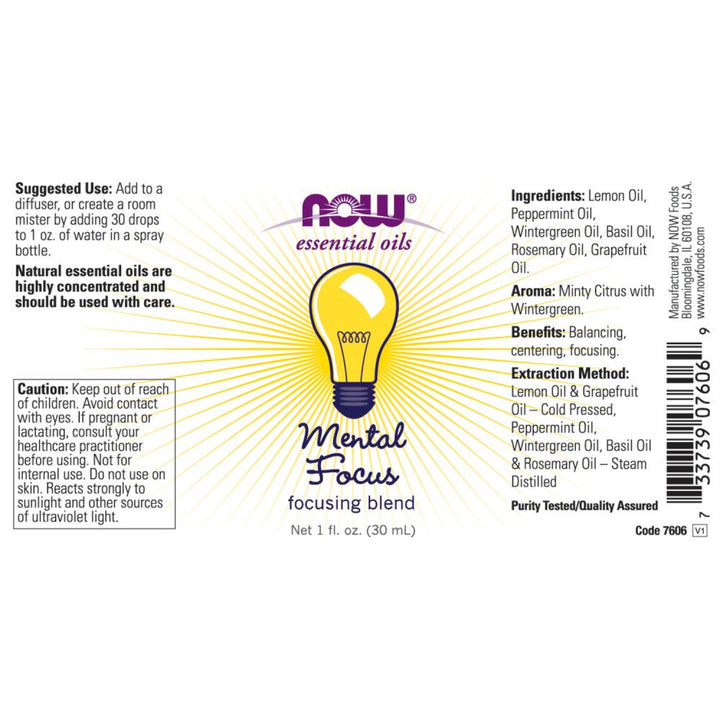 Mental Focus Oil Blend, 1 Fluid Ounce (2 Pack)
